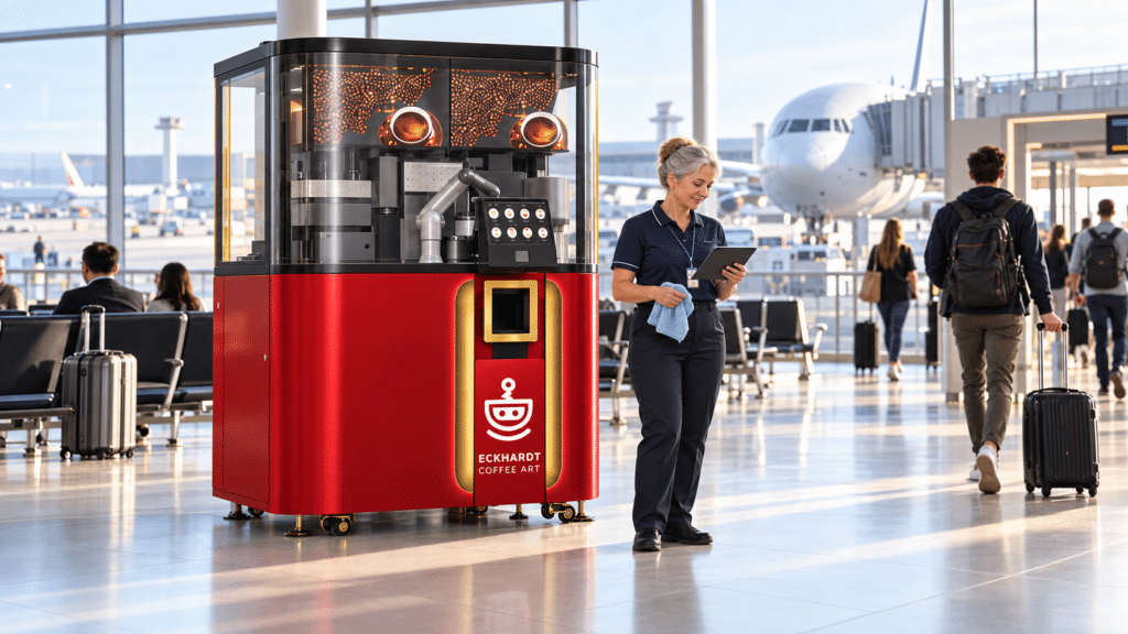 Unbemannter Kaffee, verlässlicher Service am Flughafen